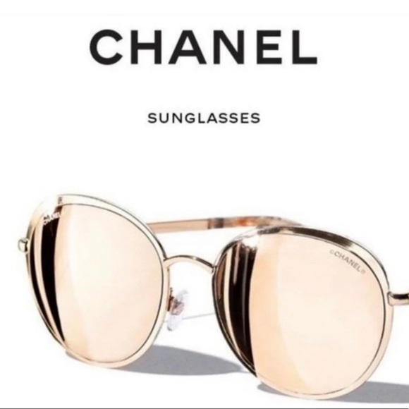 CHANEL Accessories - Chanel gold aviator style sunglasses